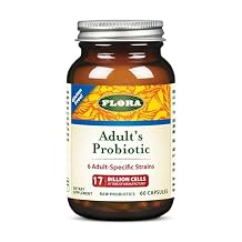 Flora Adults Probiotic - Vegetarian Daily Probiotic for Gut & Digestive Health - Includes Lactobacillus & Bifidobacterium - 17 Billion CFU - Gluten-Free - Keep Chilled - 60 Capsules