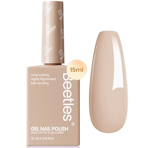 Image of Beetles Nude Gel Polish, 1Pcs 15ml Neutral Gel Polish Brown Beige Tan Nail Polish Cozy Vibes, Soak Off Uv LED Polish Manicure Salon DIY Home Fall Nail Art Colorful Bottle