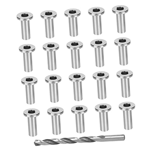 ORFOFE 80pcs Stainless Steel Cable Railing Kit Sleeves Hide Cords Deck Railing Hardware Wire Rope Tension Tool