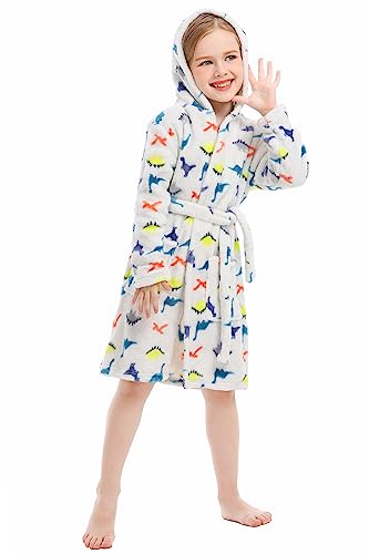 XINNE Unisex Baby Korallen Fleece mit Kapuze Morgenmantel Bademantel Jungen Mädchen Kleinkinder Pyjamas Nachtwäsche