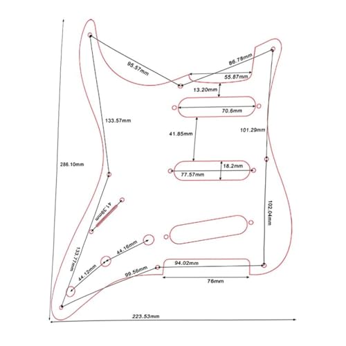 Pickguard guitare ST SSS gaucher à 11 trous de vis standard - 3