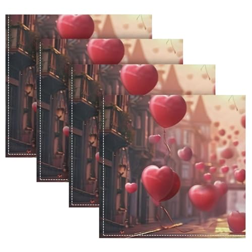 Servilletas de Tela Corazón Día de San Valentín x6 50x50 cm miniatura 5