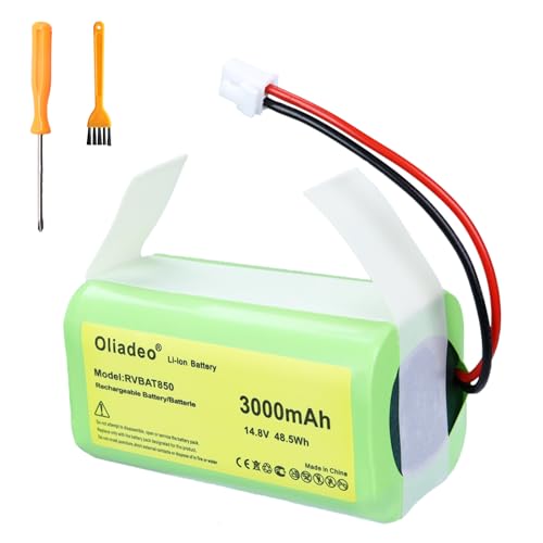 RVBAT850 for Shark Ion Vacuum Replacement Battery - AV1010AE, AV2501S, AV1110AE, RV1001AE, RV2001, RV850, AV2501AE, RV750_N, AV970 Robot Vacuum Cleaners RVBAT85002 (Attention: 2 Prongs Connector)