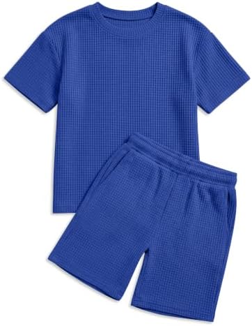 JoyMotion Boys' 2 Piece Summer Sets 5-14Y, Blue, 5-6 Years
