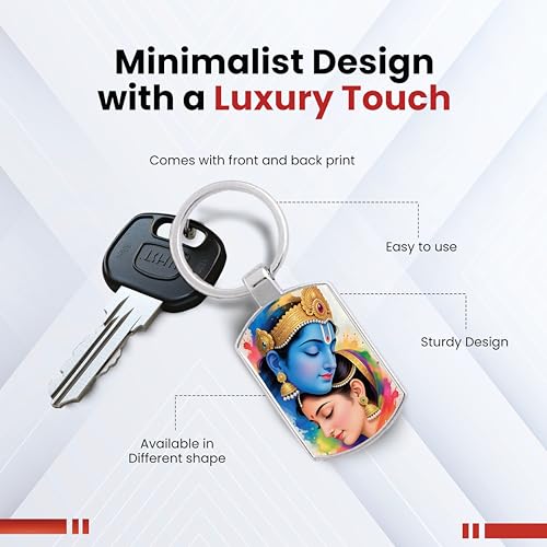Image of Stylish Metal Keychains with Permanent Glossy Print - Inspirational Quotes & Spiritual Designs - Perfect Key chains for loved ones, Personal Use, Gifts & Return Gifts