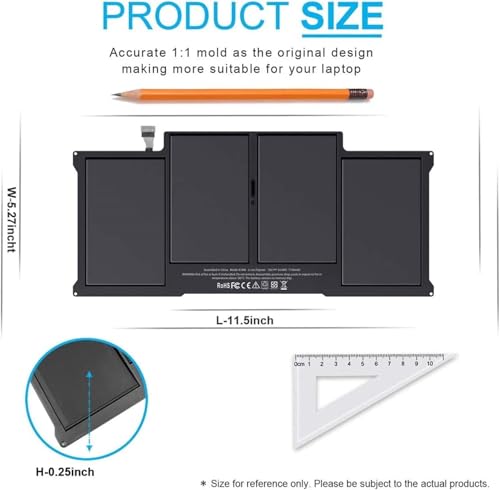 Image of A1466 Battery for Ma /Book Air 13 inch A1466(Mid 2012, Mid 2013, Early 2014, Early 2015, 2017) A1369(Late 2010, Mid 2011 Version) fits A1496 A1377 [EMC :2925, 2469, 2559, 2392, 2632, 3178] (A1496)