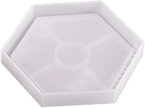 Qsvbeeqj Placemat Tray Molds Epoxy Square Round Hexagon Molds for Resin Casting Home Decoration