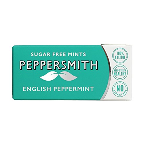 Peppersmith Xylitol Natural English Peppermint Mints 12 x 15g pack Cover