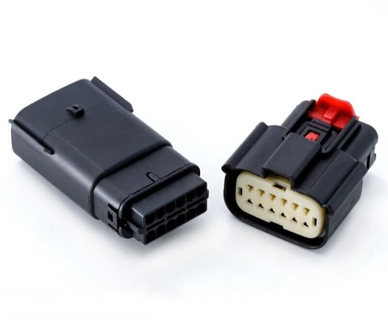 Molex 12 Pin Wire Connector, for Harley BLACK Waterproof Sealed Kit, MX150 with CPA