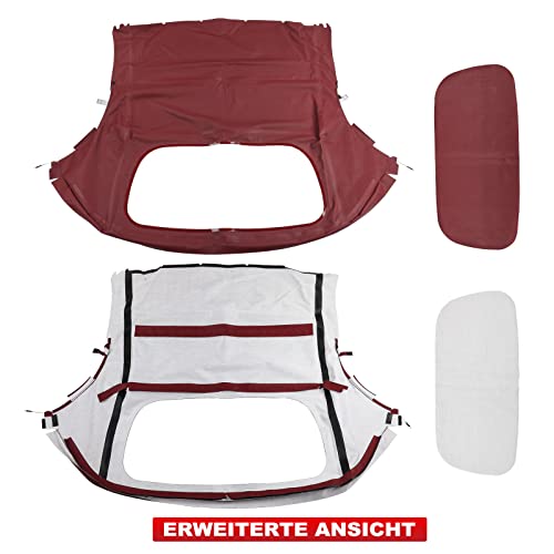Frankberg Cabrioverdeck Softtop Verdeckbezug Rot Kompatibel mit Boxster 986 2.7L-3.2L Benzin 1996-2002 Replace# PBl3003