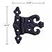 Renovators Supply Manufacturing Cabinet Door Hinge With Hardware 4.5 In. Rust Resistant Black Wrought Iron Flush Mount Hinge For Cabinets Pack Of 4
