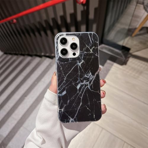 Housse de protection antichoc iPhone 14 coque marbre fantaisie noir