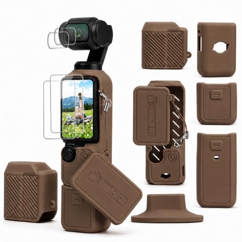 DJI Osmo Pocket 3�p�V���R���P�[�X�A�Œ�x�[�X�ƃX�N���[���v���e�N�^�[�t�� | �\�t�g�A���`�X�N���b�`�V���R���X�L���A�ϏՌ������h�~�K�[�h�A�G�N�X�g���~���[�Y�A�N�Z�T���[�ƌ݊���������A���s�u���O�B
