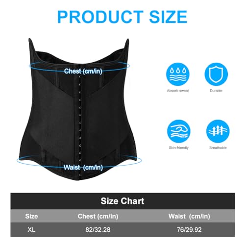 Fefod Gaine Amincissante Ventre Femme, Serre Taille Ventre Plat Ceinture de Sudation, Corset Minceur, Body Sculptant, Taille XL, Style B - Noir – vue 2