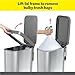 Glad Slim Trash Can with Clorox Odor Protection - Narrow Kitchen Garbage Bin with Soft Close Lid, Step On Foot Pedal and Waste Bag Roll Holder, All Stainless, 45 Liter