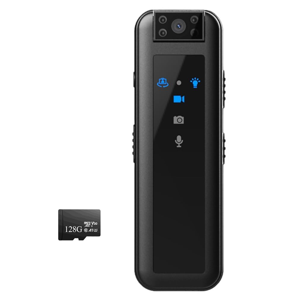 Cámara de seguridad pequeña de 128 GB, minivideocámara HD1080P con clip 8