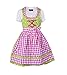 Ramona Lippert® - Dirndl per bambine – dirndl Chrissi in verde – Abito tradizionale in 3 pezzi – costume tradizionale tradizionale – costume costume tradizionale tradizionale – costume con grembiule verde chiaro 110-116 cm