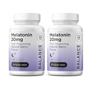 Melatonin 20mg, 100% Drug Free, Fast-Dissolve 120 Tablets – Natural Sleep Aid, Experience Serene, Restful Nights – Find Your Calm, Embrace Relaxation, Supports Sound Sleep and Tranquility