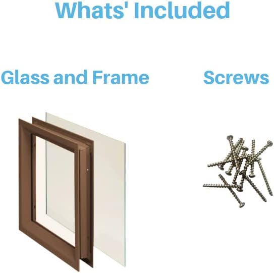 Glass and Steel Frame Insert for Doors (6 x 27 Bronze)
