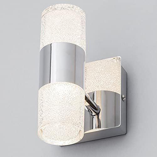 LITECRAFT Settle Bathroom LED 2 Light Up and Down Wall Light in Chrome (Pack of 2)