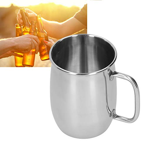Brrnoo Kubek do Piwa, 1000 Ml Mniej Stalowy Winiarnia Mniej Piwa Kubka Stalowego Kubki Stalowe z Uchwytem i Polerowaniem Lustrzanym do Kawy, Napoju