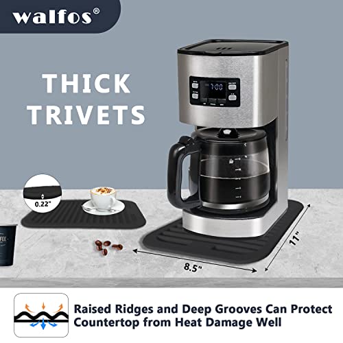 Walfos Trivets For Hot Dishes, Multi-Purpose Silicone Trivet, Heat Resistant Pot Holders For Kitchen, Non-Slip Hot Pads For Hot Pots And Pans, Quartz Countertops, 4 Pack, Black #TOP6