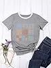 Dresswel Women Let It Be T Shirt Daisy Flower Graphic Print T-Shirt Crew Neck Short Sleeve Tee Tops A-Grey #2