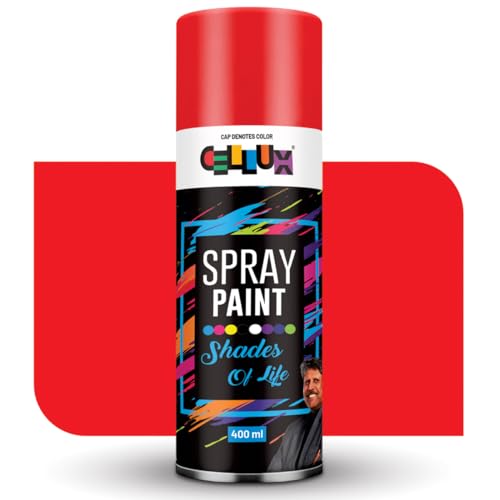 Cellux 2X Ultra Cover Fluorescent Red Spray Paint | DIY, Quick Drying with Premium Gloss Finish for Metal, Wood, Wall & other Surfaces - 400 ML (B0CNPQ7SSP) Amazon Price History, Amazon Price Tracker