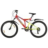 DCRAF Farbe: Rot-Mountainbike 21 Gang 26 Zoll Rad 49 cm rot