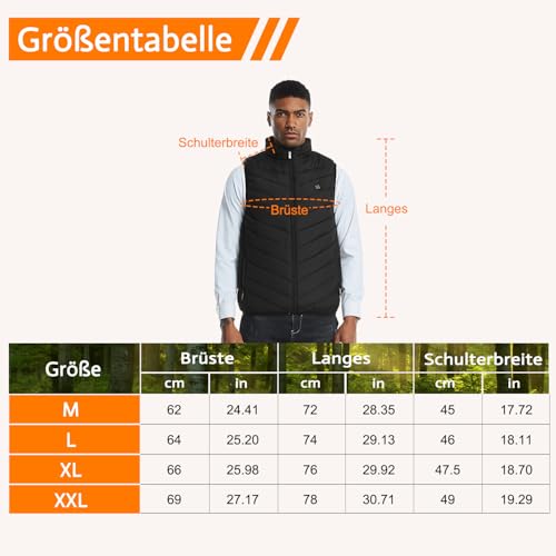 MeetHoo Herren Weste Steppweste Outdoorwesten Daunenweste Freizeit Jacke Ärmellose Fleece Sportweste für Männer Laufen Golf Wandern Reiten