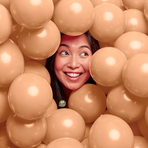 Image of AFTERLOON Biodegradable Natural Rubber Latex Mini Balloons 50 pcs Nude 5 Inch, Plastic-Free Alternative Matte Color Durable Thickened Extra Strong Helium Float, Baby Shower Garland Arch Wedding Decor