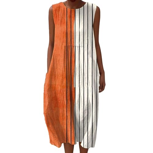 Robe d'été aspect lin ample pour masquer les rondeurs