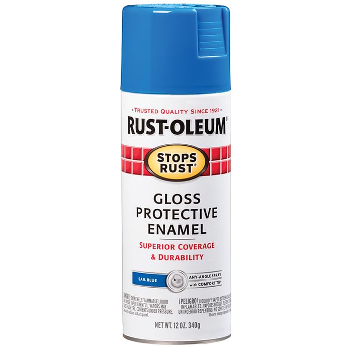 Image of Rust-Oleum 7724830-6PK Stops Rust Spray Paint, 12 oz, Gloss Sail Blue, 6 Pack