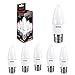 Ultra LED kerze, LED e27 warmweiss, LED Leuchtmittel 3000k C37 5w Kerzenbirne 230v, LED Lampe ersetzt 45w, LED Birne Strahlwinkel 220 Grad, Flimmerfrei, Glühbirne Kerzenform 470 Lumin, 6er-Pack