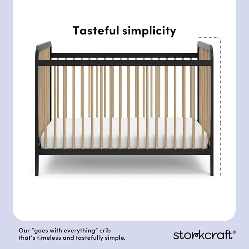 Image of Storkcraft Pasadena 3-in-1 Convertible Crib, Black and Driftwood