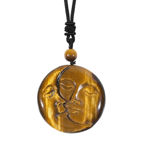 Collier oeil de tigre homme avec pendentif tigre et cordon réglable protecteur