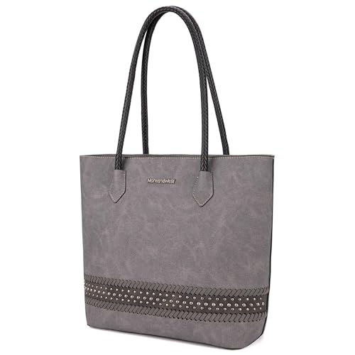 Image of Montana West Woven Tote Bags for Women Purses and Handbags with Back Zipper Pocket