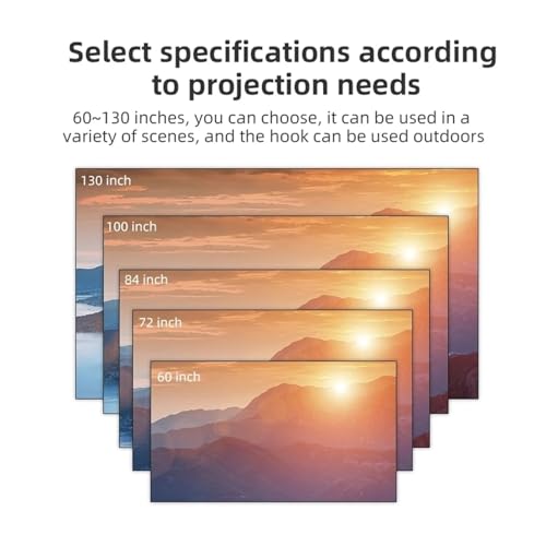 Pantalla proyector de alto brillo 16:9, cortina reflectante antiluz plegable para el hogar 5