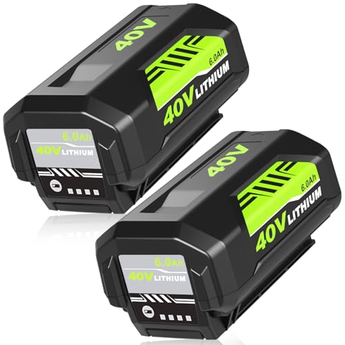 2 Packs 6.0Ah 40 Volt OP40601 OP40602 Battery Replacement for Ryobi 40V Batteries Lithium OP4060A OP4040 OP40401 OP4040A OP4050 OP40501 OP4050A OP4015 OP4026 OP40201 OP40261 OP4030 OP40301(Green)