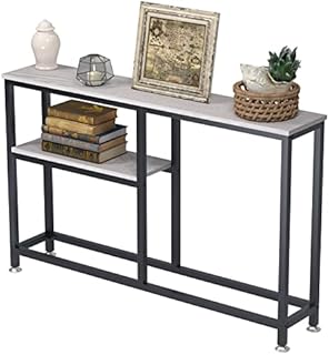 SogesHome Console Table Hallway Entryway Table with Open Storage Shelf Living Room Bedroom Desk Storage Furniture Shelves,120 x 23 x 75 cm, SH-DX-122-GY