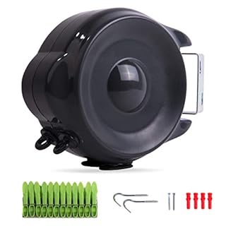 JS Hanger Retractable Clothesline Outdoor Indoor Laundry Line - 99 FT Double Lines Heavy Duty Wall Mounted Washing Line, 30M Portable Clothes Drying Line with 24pcs Free Pegs (Black)