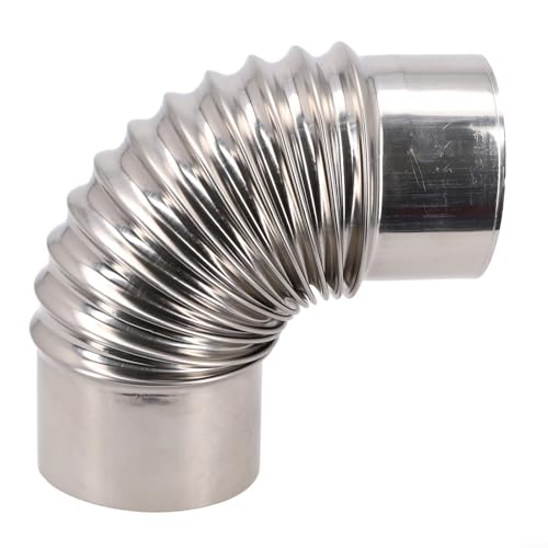 90 Degree Stove Pipe, Elbow Stainless Steel Chimney Flue Extension for Outdoor Camping Tent Wood Stove Accessories Vent Exhaust (3.15inch)