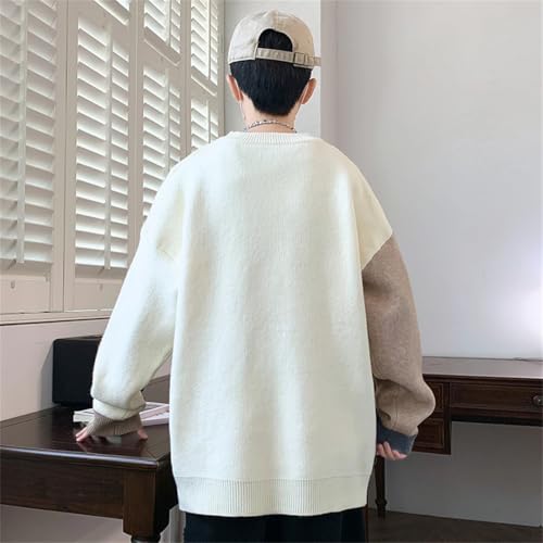 Mens Winter Sweater Men Geometric Patterns Thick Warm Sweaters Korean Loose Knitted Pullovers4