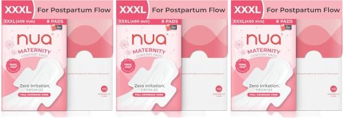 Image of Nua Ultra-Safe Maternity Pads 400 Mm Xxxl|Postpartum Bleeding And Clots|Rapid Absorbent Core|Edge-To-Edge Protection|Elevated Central Core|60% Larger Absorbent Core,3 Count