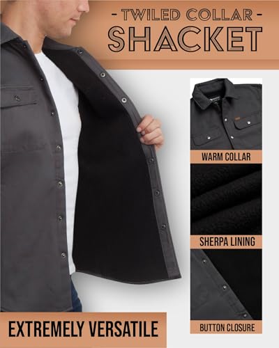 Image of Matix Men's Button Down Shirt Jacket - Cozy Sherpa Lined Collared Shirt