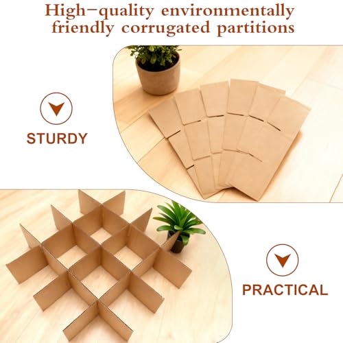 VQBKHO Zwei komplette Kartontrennwände (insgesamt 12 PCS),Stabile Kartontrennwände, geeignet für Umzugskartons, Gläser, Glasboxen, Geschirr und Vitrinen. Ideales Verpackungsmaterial.