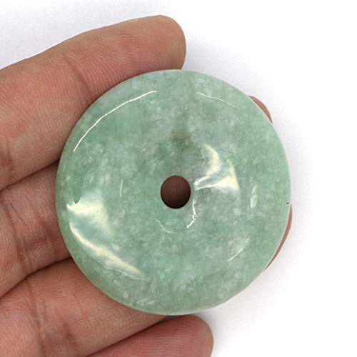 Colgante de jade tipo A de alta pureza con disco grande tallado a mano 5