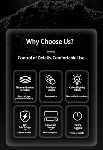 Aniwini Hydrogen Bath Generator, Up to 5000PPB, Hydrogen Water Generator Foot Bath SPA Machine, for Relieve Fatigue & Enhance Sleep - Image 5