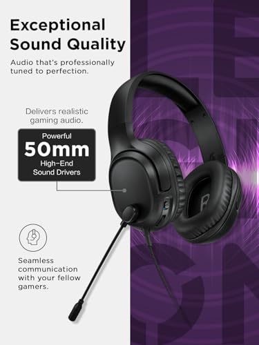 Image of Lenovo H110 Wired Gaming Headset - 3.5mm Connection, Omni-Directional Microphone, Breathable Ear Cups, Built-in Volume Wheel - Black