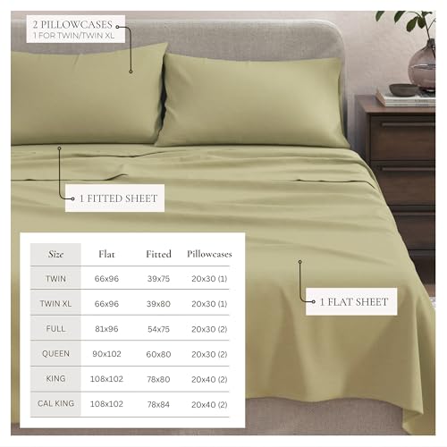 Image of Great Bay Home Cotton Jersey Knit King Sheet Set - Ultra-Soft, Stretchy, Heathered Melange Bed Sheets - Cozy, Soft T-Shirt Sheet & Pillowcase Set (Heathered Eucalyptus)